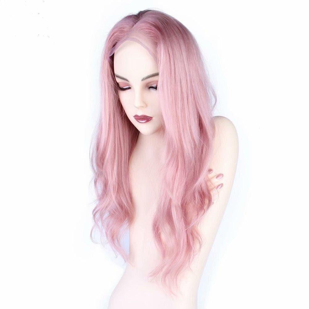 BAISI Perruque Rose Perruque Personnalisée Ondulée Body Wave De Haute Qualité Cheveux Humains