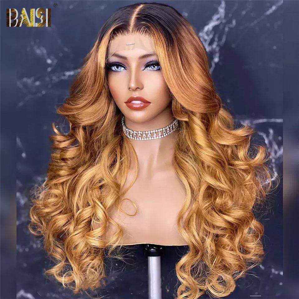 BAISI 13x4 Frontale Lace Perruque Body Wave Marron Claire