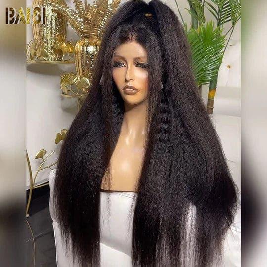 BAISI Acquista almeno 2 parrucche al prezzo di fabbrica fornitore HAIR FR 13x6 Lace Frontal Parrucca kinky liscia in 100% Raw Hair (non serve codice)