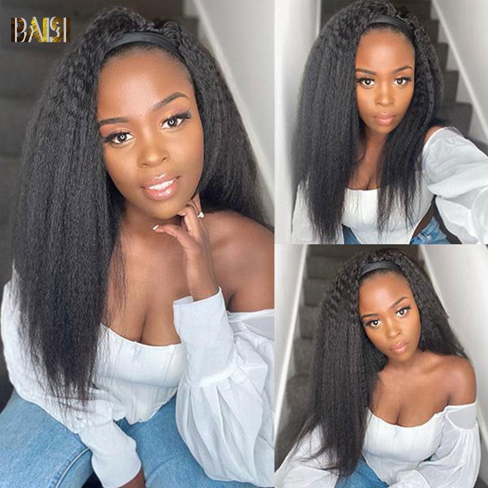 BAISI Perruque Bandeau Frisée Kinky Straight Fabriquée A La Machine