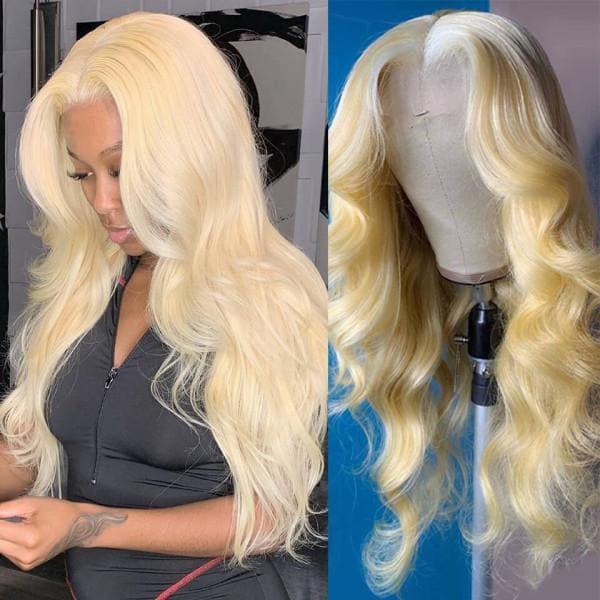 BAISI 4*4 #613 & Preto Natural Peruca Lace Closure em 100% cabelo humano 200% densidade