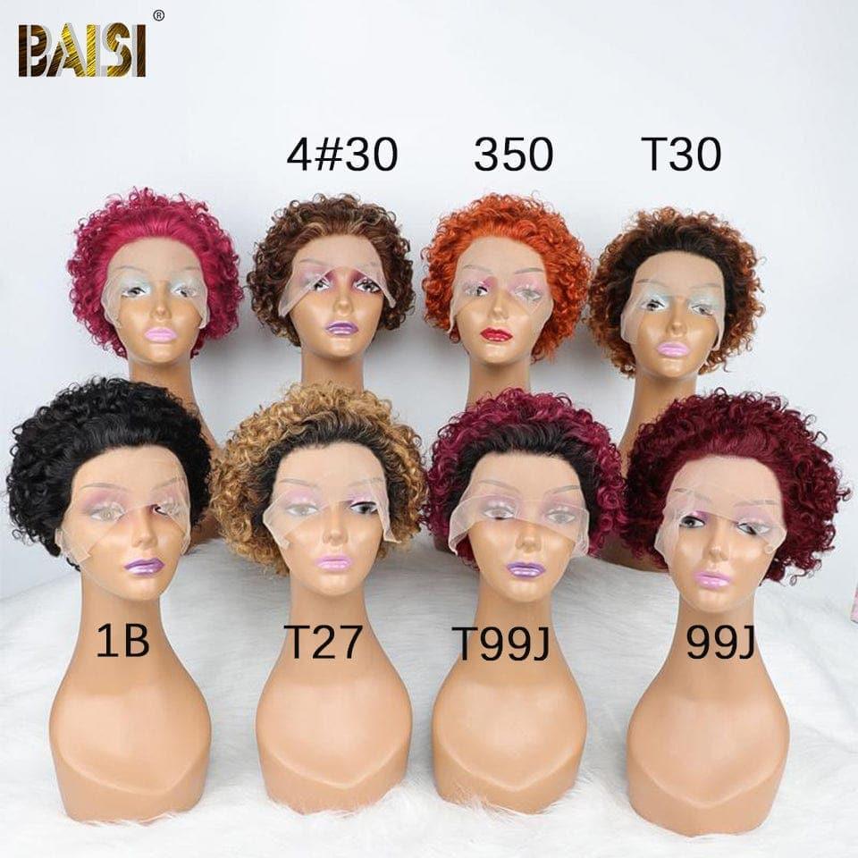 BAISI Achetez 2 perruques minimum au prix d'usine fournisseur FLORENCE 13X4 lace Bob 12 Pouces egg wave ou 13X1 lace Curly en couleur (Pas Besoin de Code)