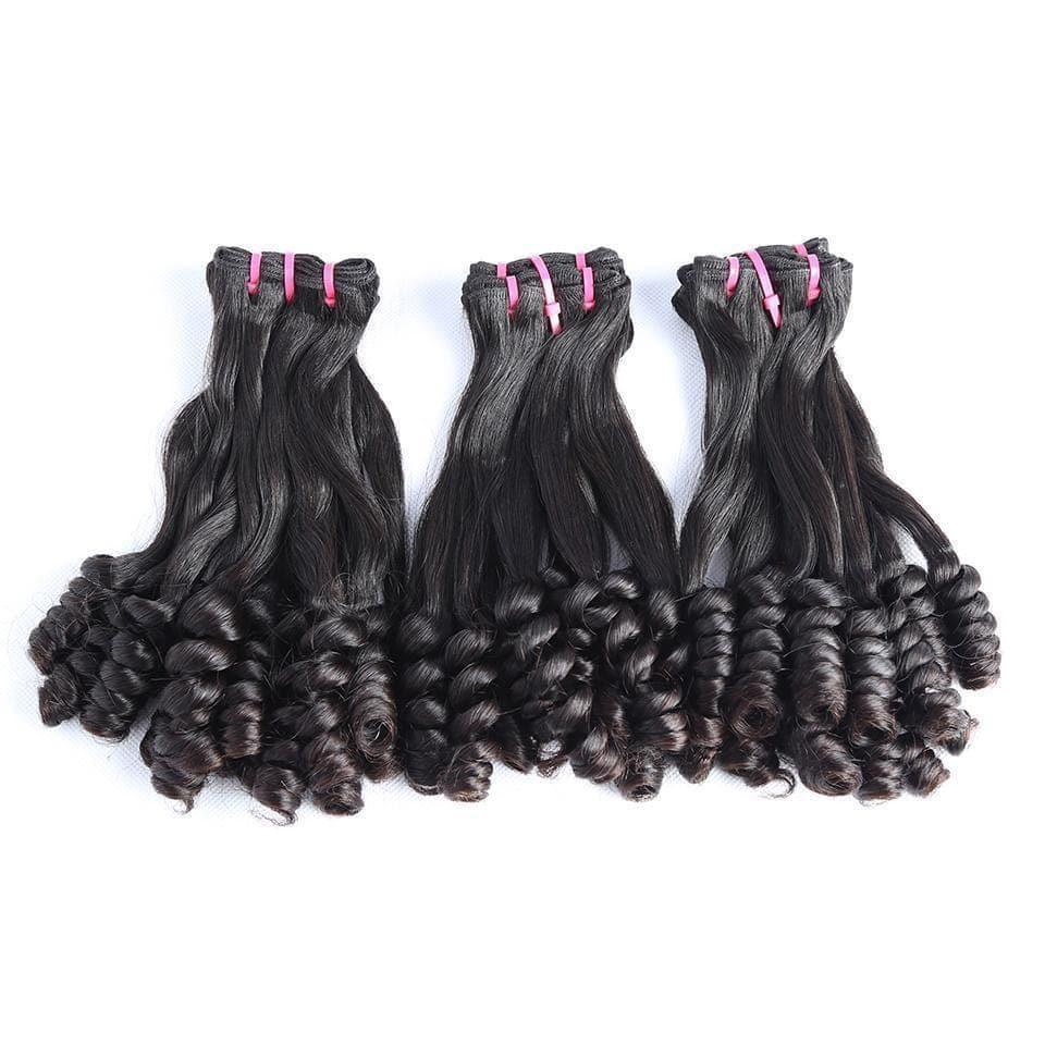 Top Grade Double Drawn 100% Virgin Hair Flower Curl Fumi Hair Double Drawn hairbs 