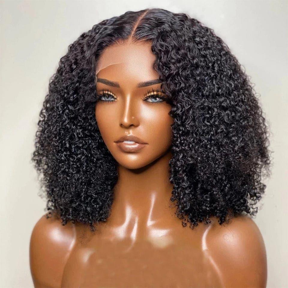 BAISI Achetez 2 perruques  minimum au prix d'usine fournisseur en France TVA 0€ 48H arrivé 13x4 Lace Frontal Perruque BOB Curly Bob En 100% Cheveux Humains (Pas Besoin de Code)