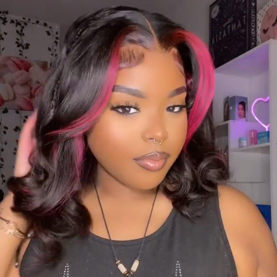 BAISI Achetez 2 perruques minimum au prix d'usine fournisseur 13x4 Frontal Perruque Bob Body Wave En NOIR ou Rouge 1b mixte boucle Coupe Carrée En 100% Vrais Cheveux Humains (Pas Besoin De Code)